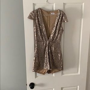 Gold Glitter Romper from Tobi